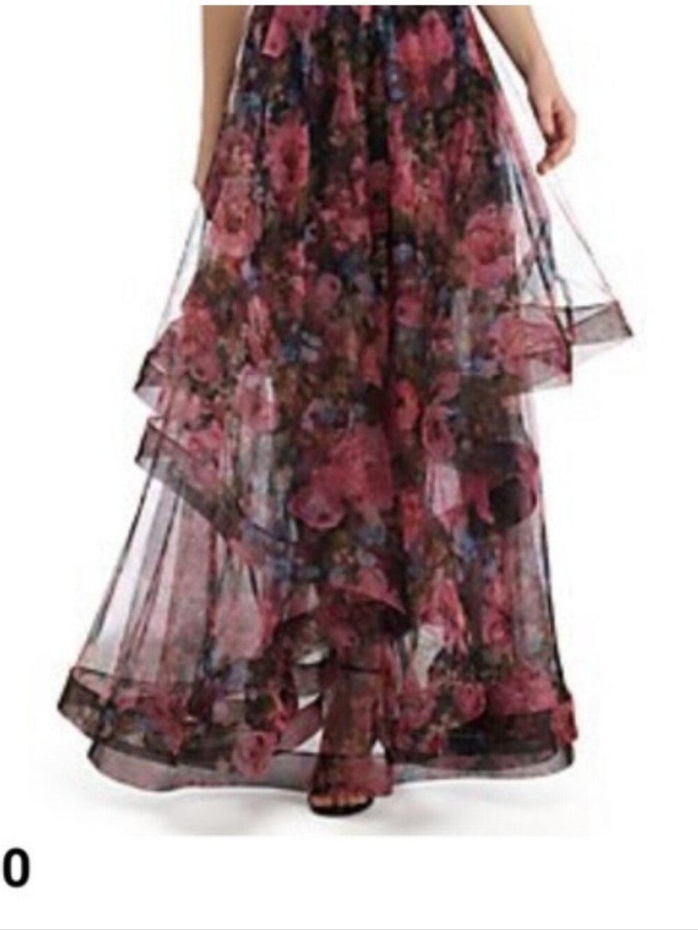Blondie Nites Pink Floral Tiered Skirt